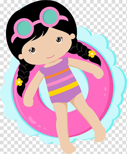girl's pink outfit illustration, Party Drawing Swimming pool , Pool Party transparent background PNG clipart