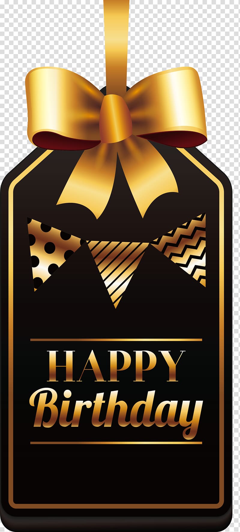 gold and black happy birthday tag, Happy Birthday to You Vecteur, Frilly Birthday happy ornaments transparent background PNG clipart