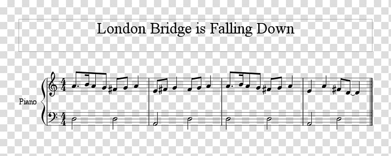 Sheet Music YouTube London Bridge Is Falling Down Song, falling down transparent background PNG clipart