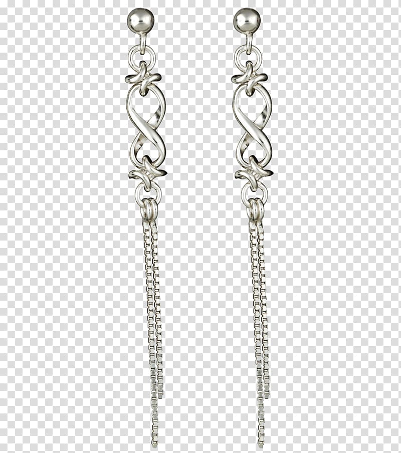 Earring Jewellery Silver Necklace Chain, chain transparent background PNG clipart