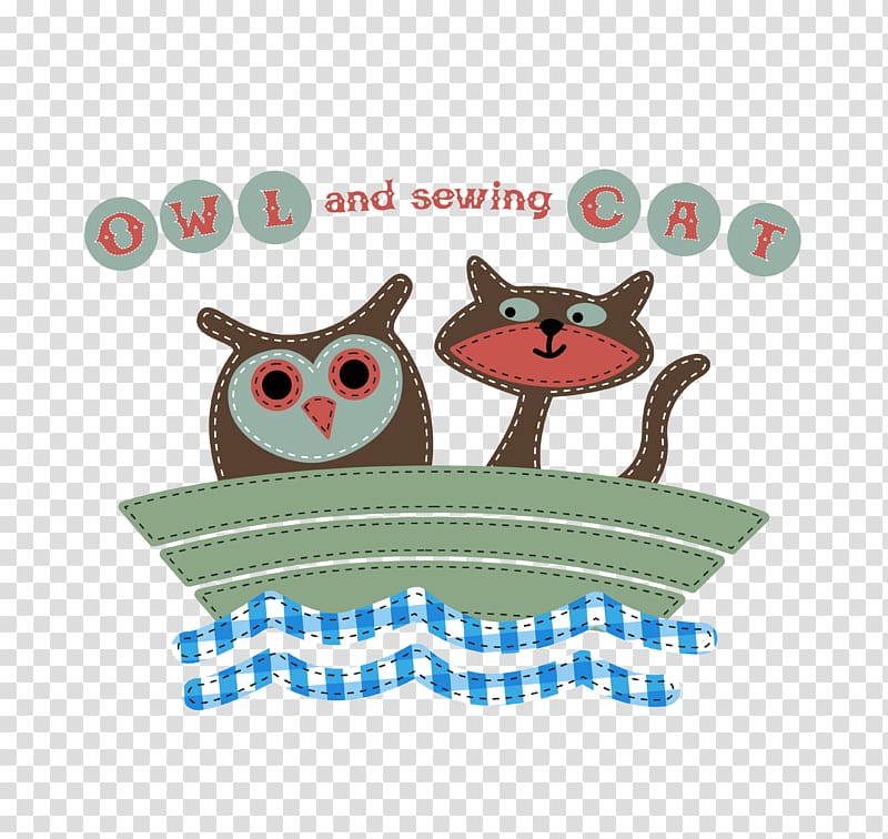 owl and sewing cat Pattern, owl transparent background PNG clipart