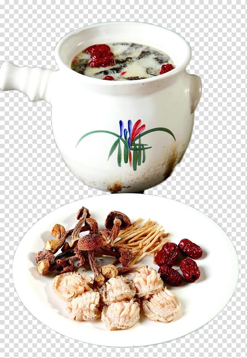 Vegetarian cuisine Food , Jujube mushroom soup Codonopsis buckle clip Free transparent background PNG clipart