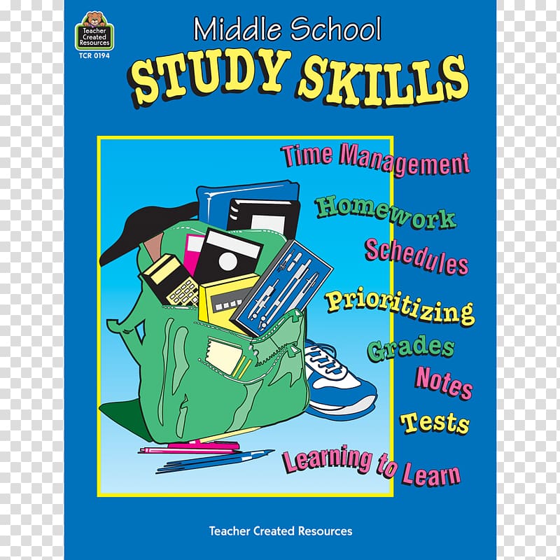 Middle School Study Skills Teacher, study supplies transparent background PNG clipart