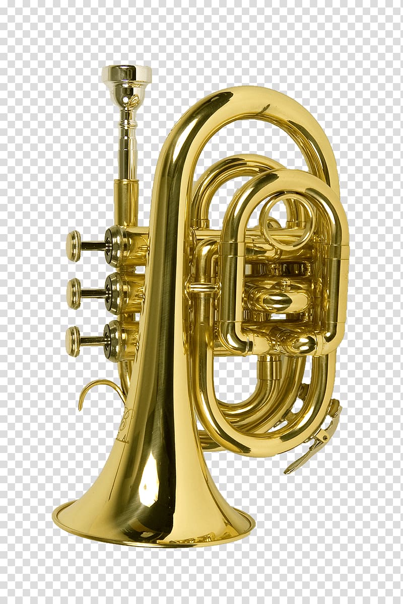 brass-colored cornet, Trumpet Large transparent background PNG clipart