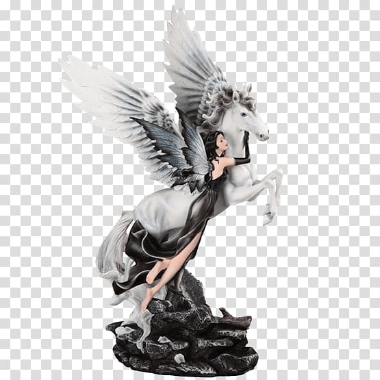 Figurine Pegasus Fairy Statue Winged unicorn, Pegasus statue transparent background PNG clipart