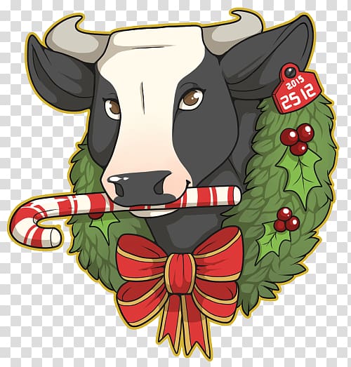 Dairy cattle Christmas ornament , Chirstmas transparent background PNG clipart