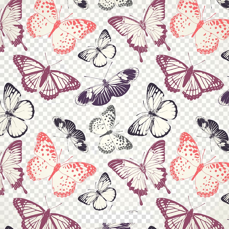 Butterfly Pattern, Hand-painted background butterfly transparent background PNG clipart