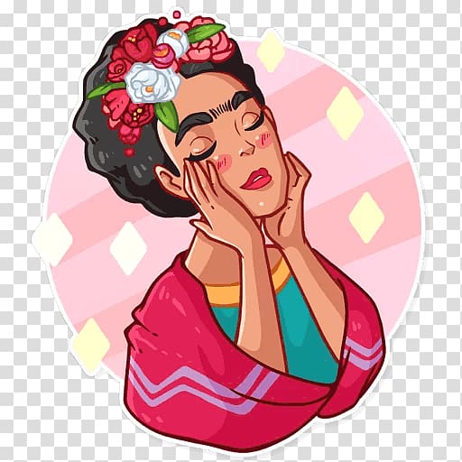 Sticker Telegram Painter VK , Frida Kahlo Dreams transparent background PNG clipart