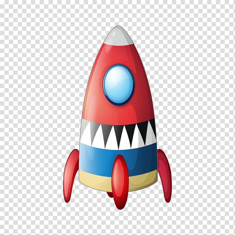 Spacecraft Cartoon Illustration, rocket transparent background PNG clipart
