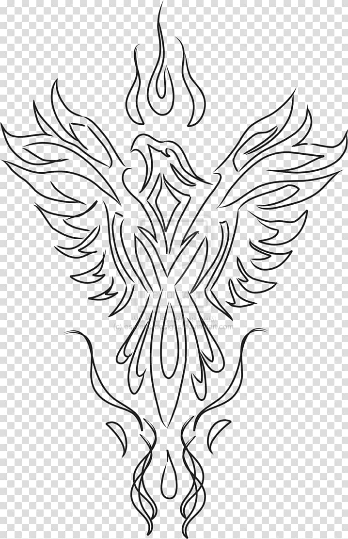 Drawing Tattoo Phoenix, tatto transparent background PNG clipart