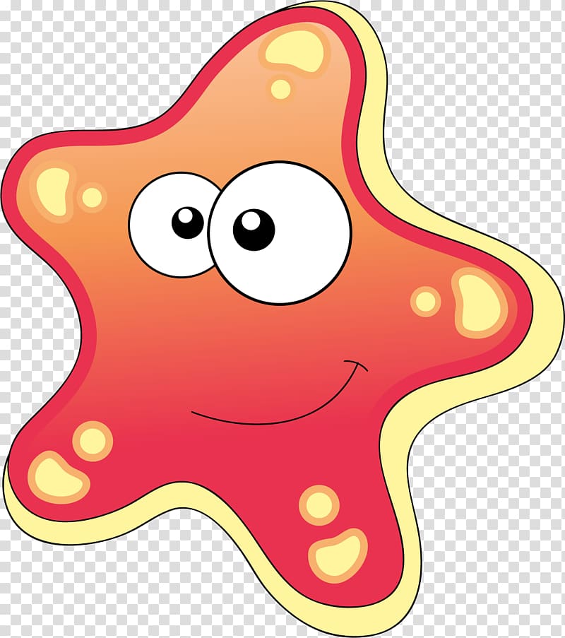 Cartoon Starfish Drawing , Hand painted red starfish transparent background PNG clipart