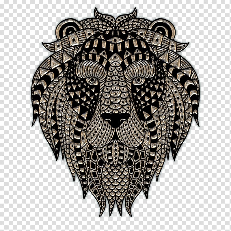 brown and black lion head illustration, Lion Head Plastic Art transparent background PNG clipart