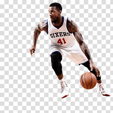 Philadelphia Sixers basketball player dribbling the ball, Thomas Robinson Dribbling transparent background PNG clipart