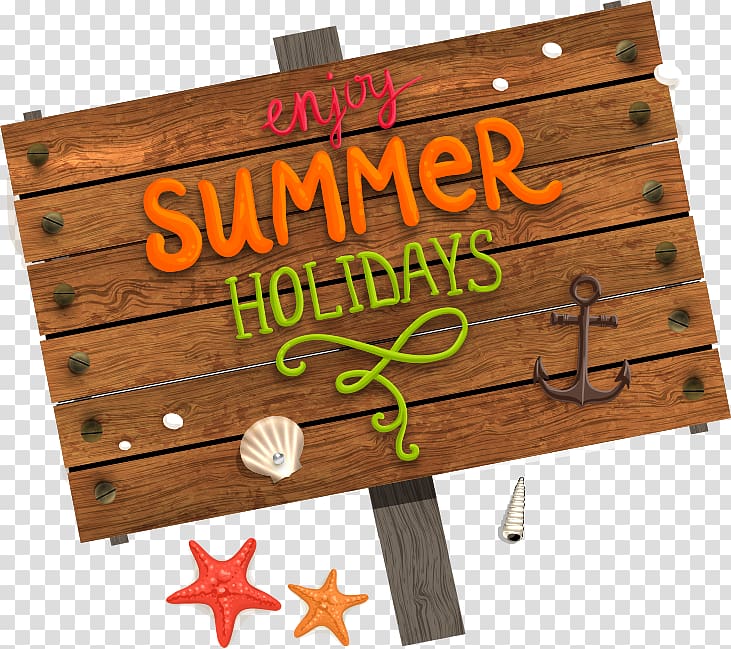 Enjoy Summer Hlidays signboard, Summer vacation Beach, beach signs transparent background PNG clipart