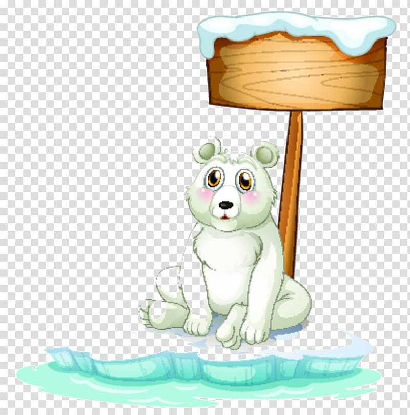 Polar bear Illustration, Cartoon polar bear material transparent background PNG clipart