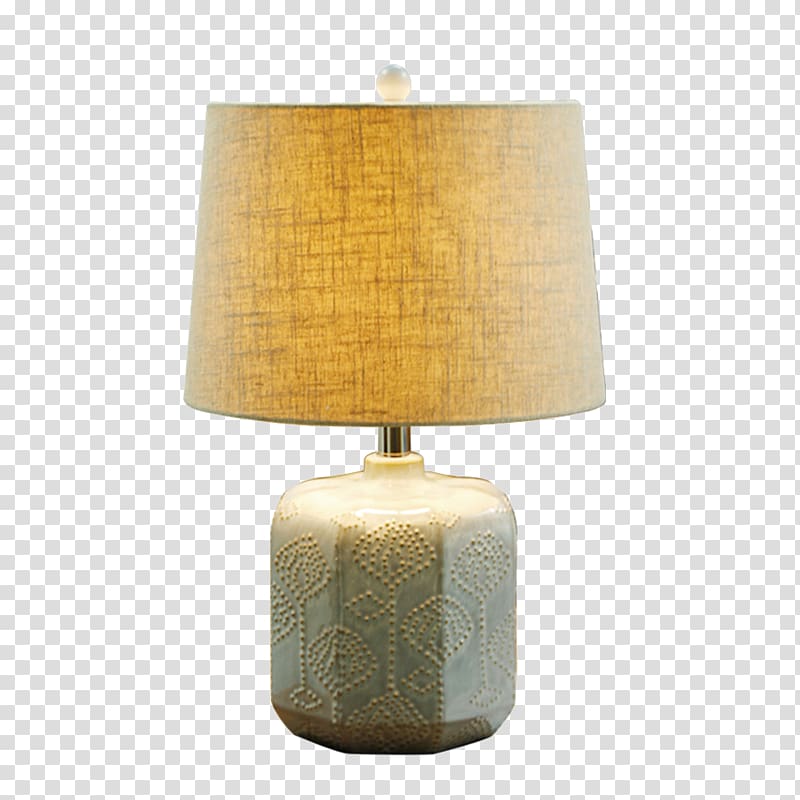 Table Bedroom Lamp, Simple ceramic lamp children\'s bedroom transparent background PNG clipart