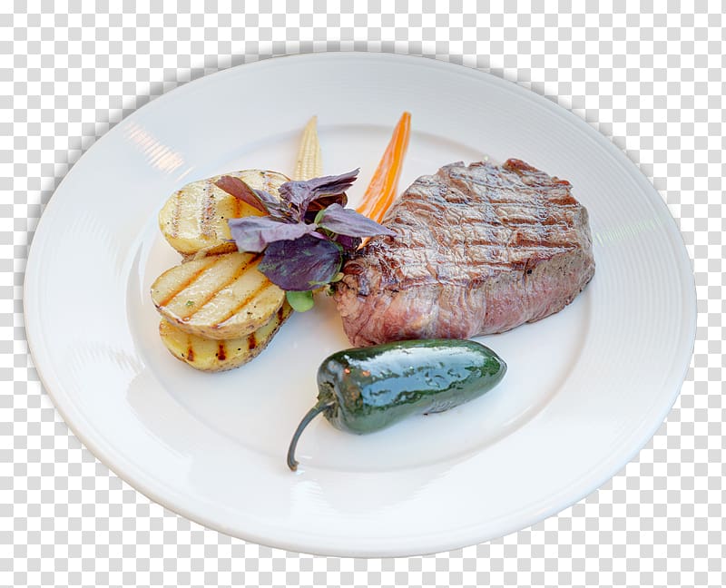 Beef tenderloin Game Meat Plate Sirloin steak Barbecue, pasta restaurant transparent background PNG clipart