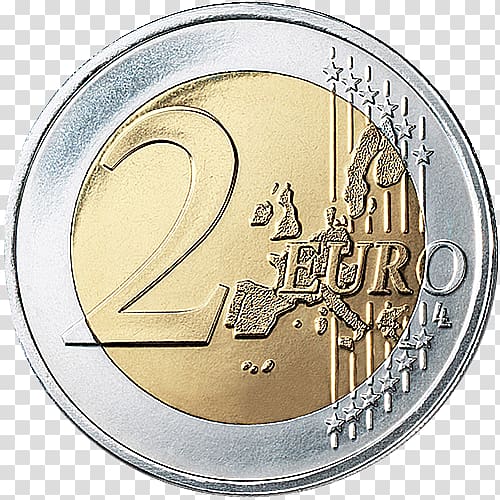 gold-and-silver-colored 2 Euro coin, 2 euro coin 2 euro commemorative coins Euro coins, Euro Coin transparent background PNG clipart