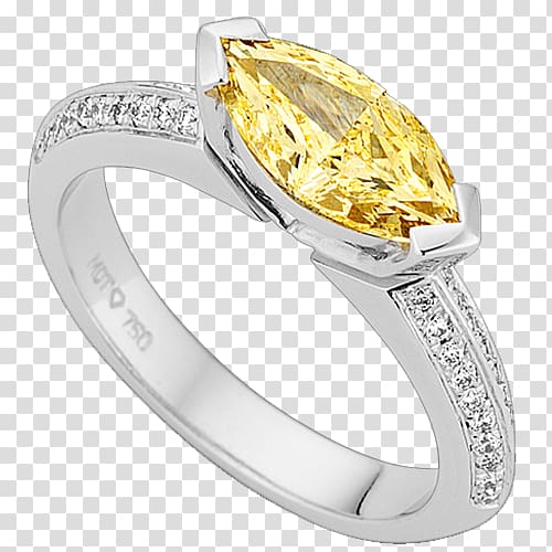 Wedding ring Body Jewellery Diamond, Yellow shape transparent background PNG clipart
