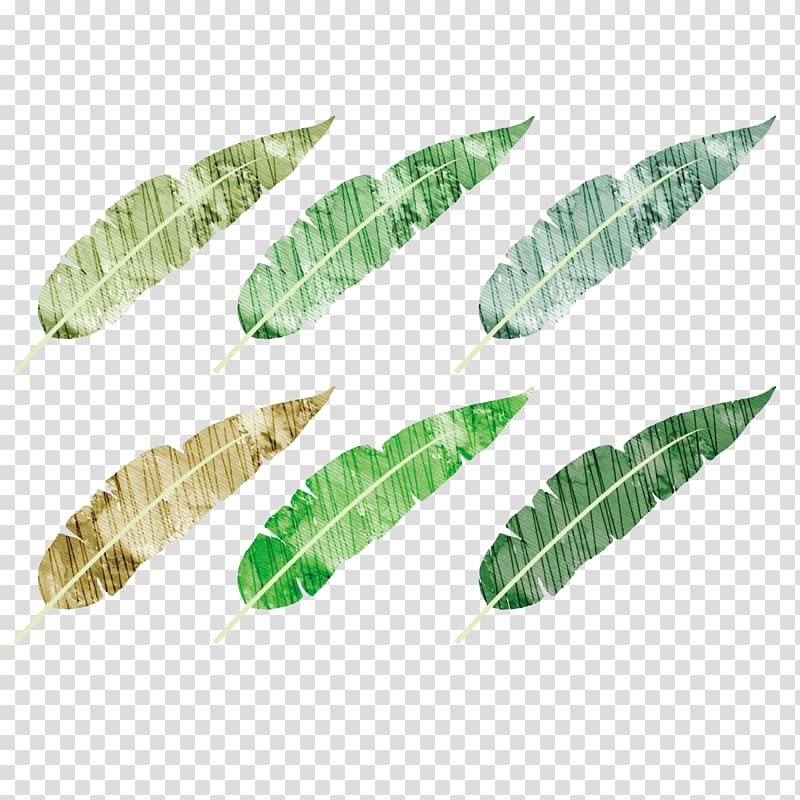 Banana bread Banana cake Banana leaf Watercolor painting, Drawing green feathers transparent background PNG clipart