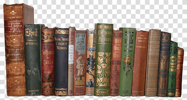 assorted-title book lot, Collection Of Old Books transparent background PNG clipart