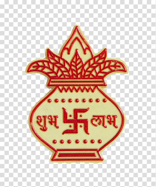 beige and red vase , Ganesha Mantra Symbol Diwali Swastika, kalash transparent background PNG clipart