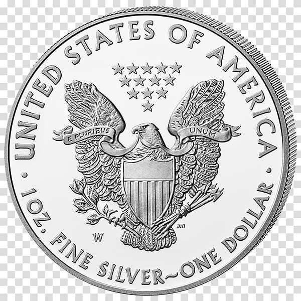 West Point Mint American Silver Eagle United States Mint Proof coinage, eagle transparent background PNG clipart
