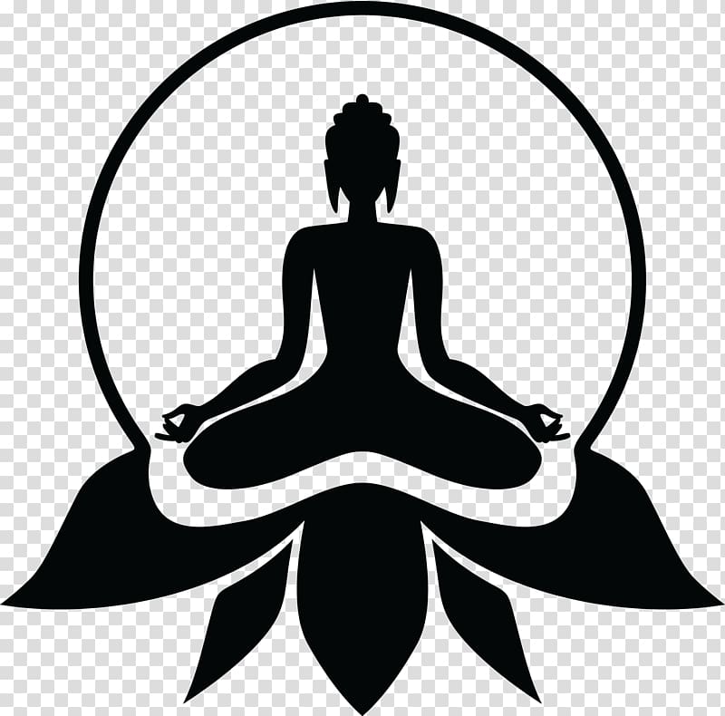 silhouette of Buddha illustration, Yoga Symbol Buddhism Lotus position, Buddhism transparent background PNG clipart