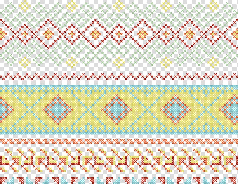 Cross Stitch Flowers Cross-stitch Embroidery Pattern, Retro palace pattern transparent background PNG clipart