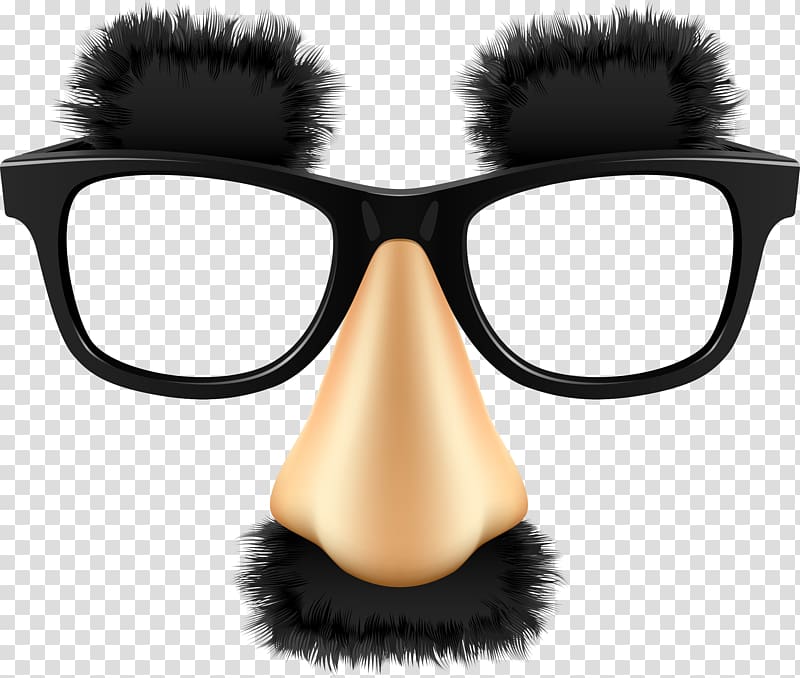 black eyeglasses with nose art illustration, Groucho glasses Disguise, glasses transparent background PNG clipart