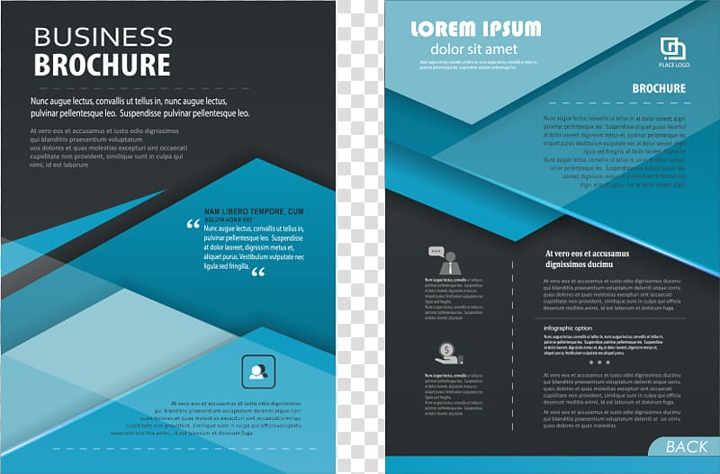 Business Brochure sample, Flyer Pamphlet Template, Blue Dream leaflets transparent background PNG clipart