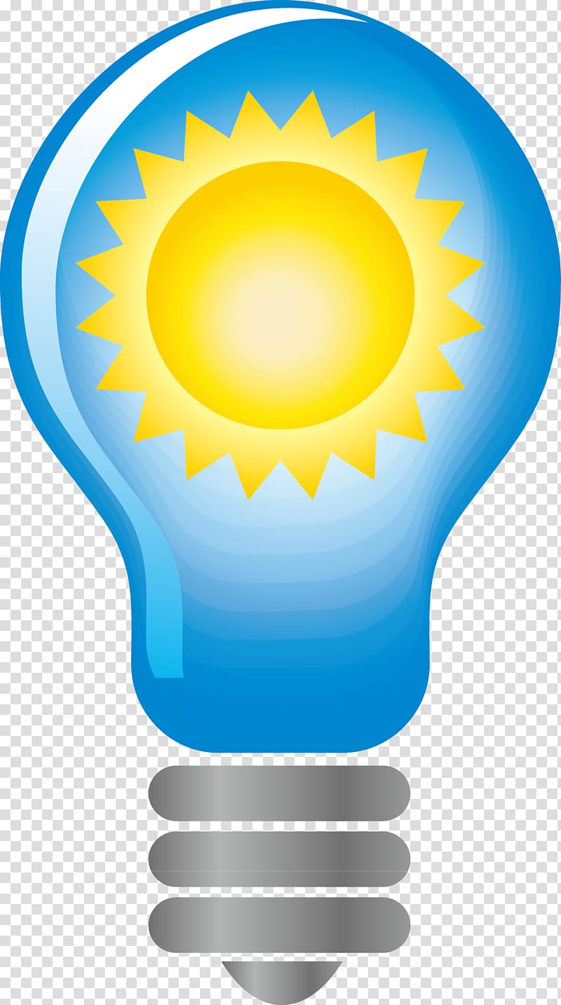 Cartoon , Blue bulb sun element transparent background PNG clipart