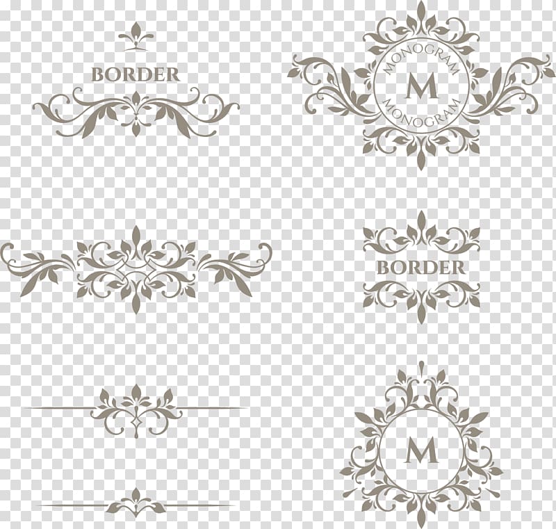 brown floral borders illustration, Motif Designer Pattern, Classical decorative patterns material transparent background PNG clipart