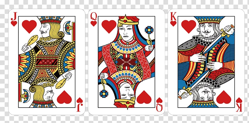 Jack, Queen and King of hearts playing cards, Playing card Joker Suit Card  game King, playing cards transparent background PNG clipart