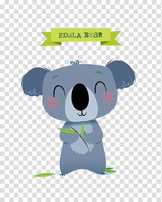 Koala Behance Illustration, Creative cute blue koala transparent background PNG clipart