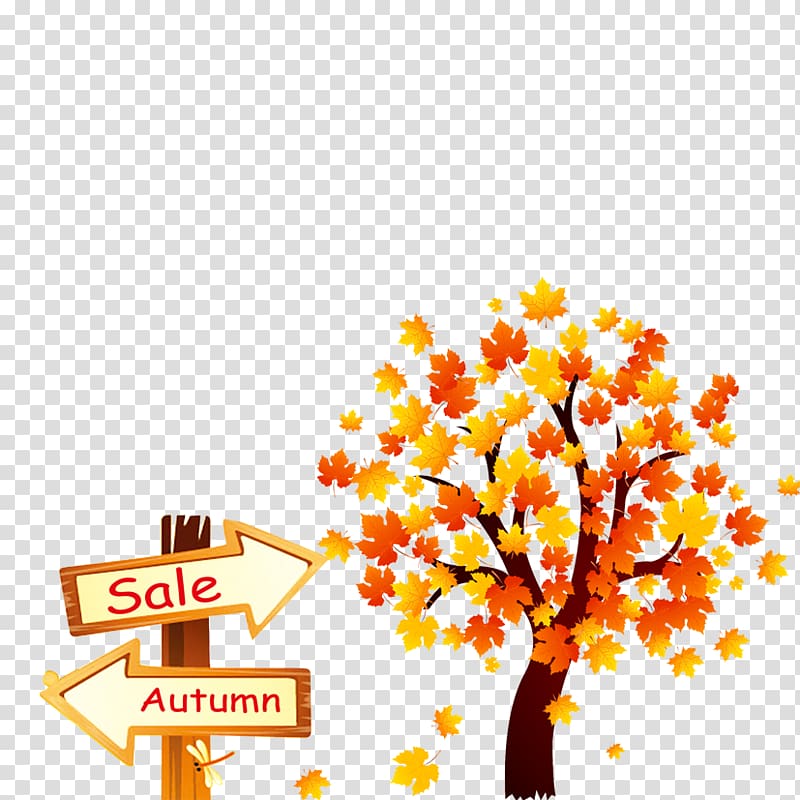 Autumn Southern Hemisphere Poster, Autumn leaves falling transparent background PNG clipart