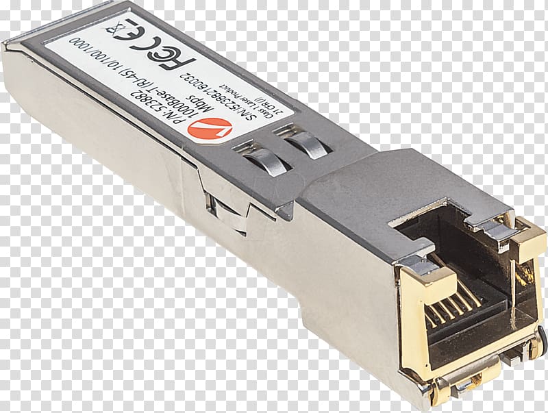 Small form-factor pluggable transceiver RJ-45 Gigabit interface converter Gigabit Ethernet, module transparent background PNG clipart