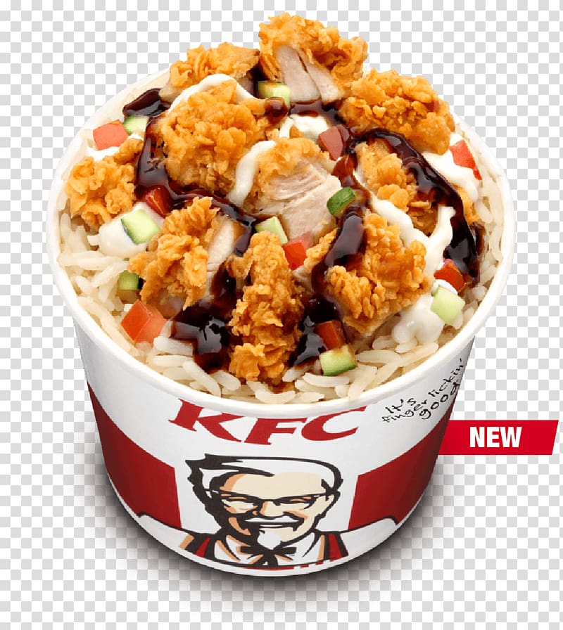 KFC Mashed potato Breakfast Pot pie Hainanese chicken rice, rice bowl transparent background PNG clipart