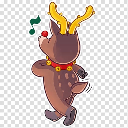 Reindeer Sticker Telegram Viber, Reindeer transparent background PNG clipart