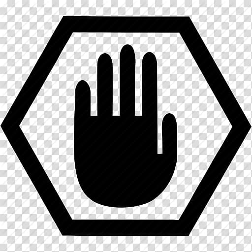 stop sign hand black and white