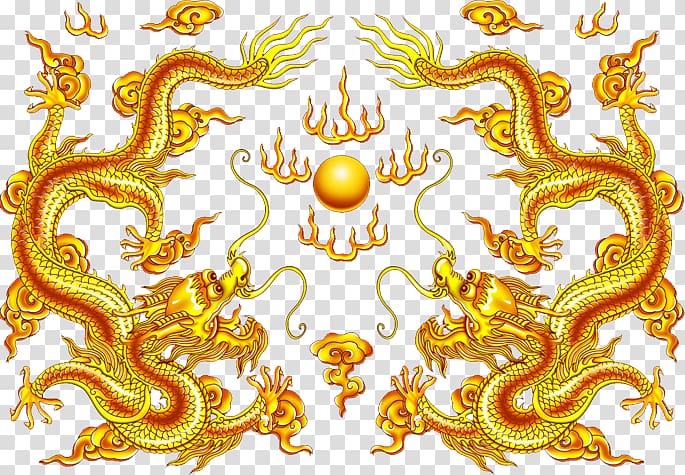 two brown Chinese dragons illustration, Chinese dragon Chinese zodiac, Dragon transparent background PNG clipart
