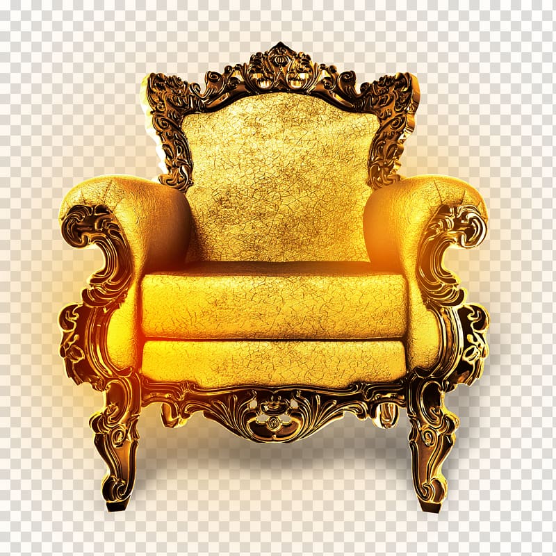 brown and black fabric armchair, Chair Throne Couch Furniture, throne transparent background PNG clipart