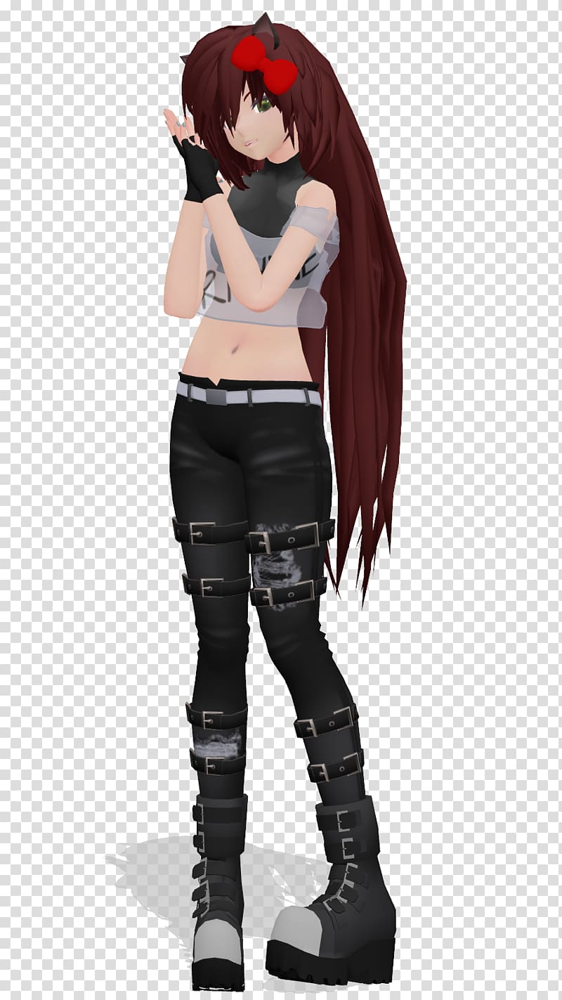 Black hair Leggings Latex clothing Brown hair, Anime transparent background PNG clipart