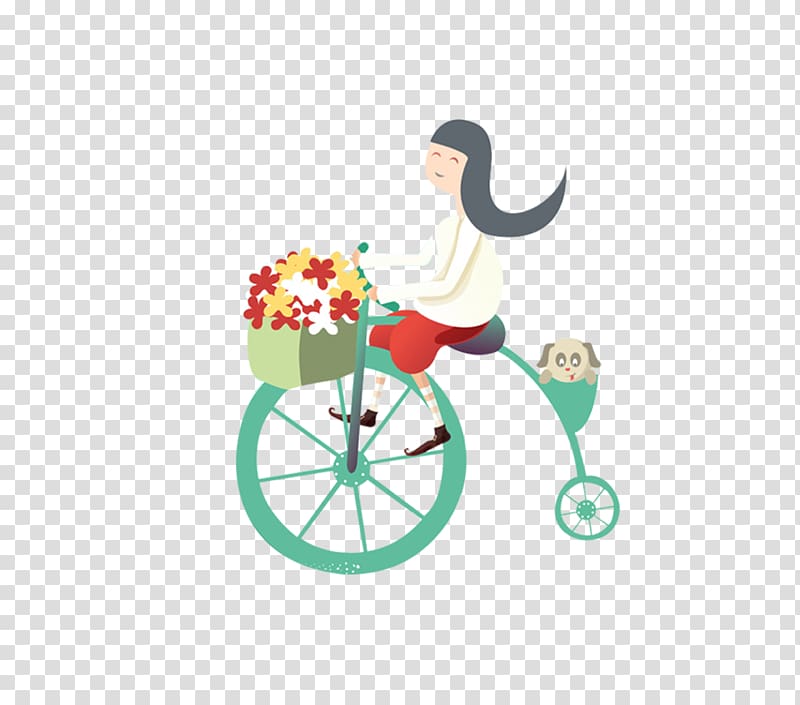 Cycling 2. 0 E-commerce Bicycle Discounts and allowances Real property, Cartoon Girl transparent background PNG clipart