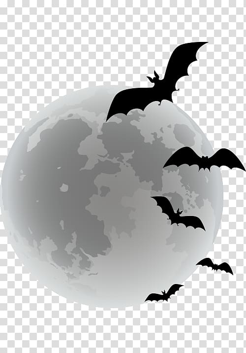 bats flying on globe illustration, Bat Halloween, cartoon bats transparent background PNG clipart