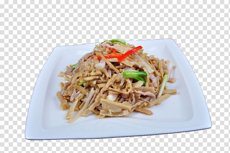 Chow mein Ningguo Chinese noodles Lo mein Fried noodles, Tea shredded bamboo shoots transparent background PNG clipart