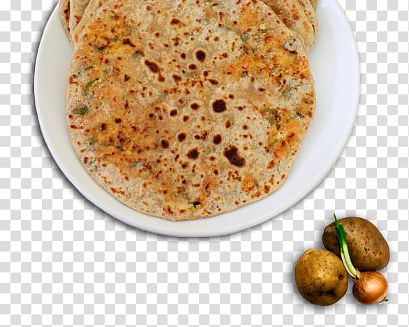 Kulcha Paratha Roti Indian cuisine Naan, aloo Paratha transparent background PNG clipart