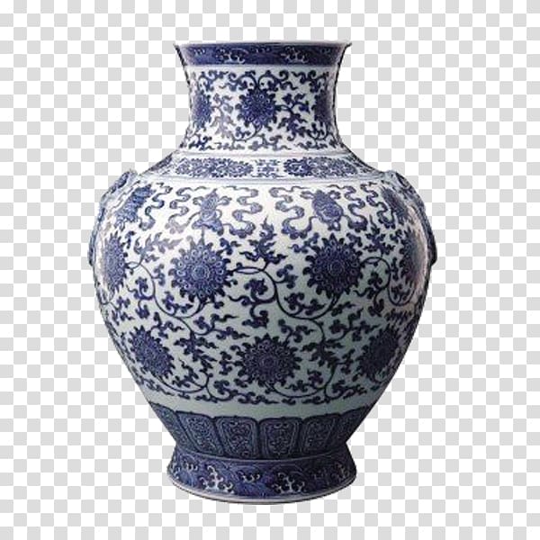 China Blue and white pottery Vase Porcelain Ceramic, Ceramic bottle transparent background PNG clipart