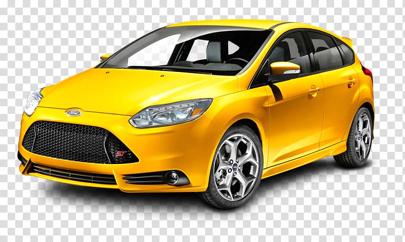 yellow Ford 5-door hatchback, 2014 Ford Focus ST Car Ford Fiesta Ford S-Max, Ford Focus Yellow Car transparent background PNG clipart