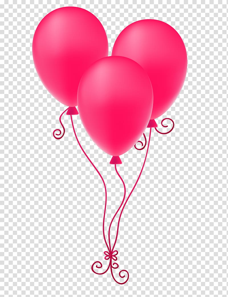 three pink balloons illustration, Balloon Pink Euclidean , Pink Balloons transparent background PNG clipart